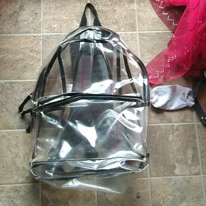 A clear backpack